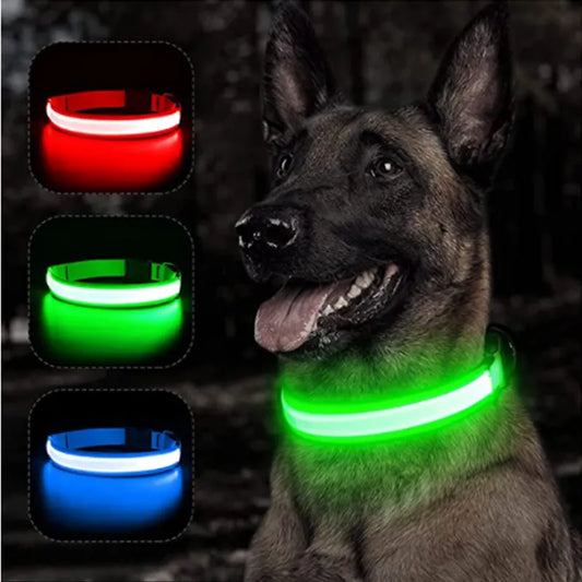 Rechargeable LED Glowing Dog Collars for Pet Safety