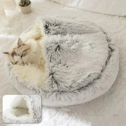 Luxury Cat Bed |Plush Round Pet Bed | Pets Market Dubai