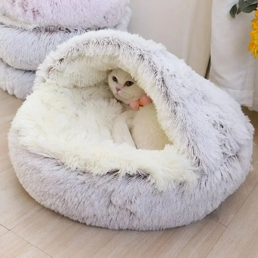 Luxury Cat Bed |Plush Round Pet Bed | Pets Market Dubai
